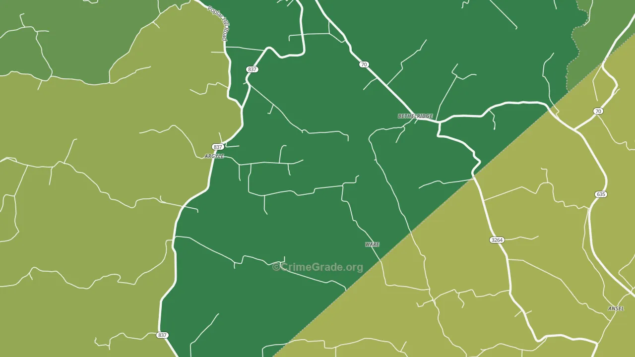 42516, KY Map of Vehicle Theft Rates
