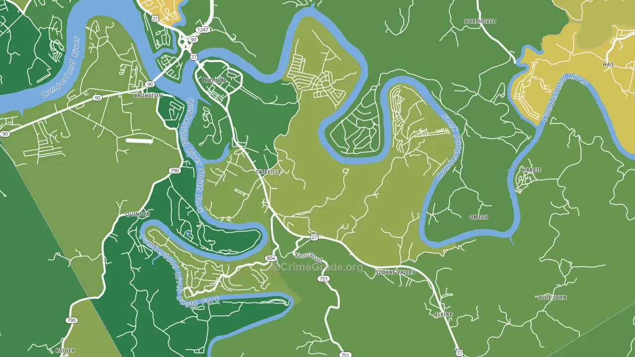 42519, KY Map of Vehicle Theft Rates