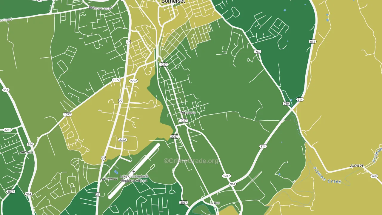 42533, KY Map of Vehicle Theft Rates