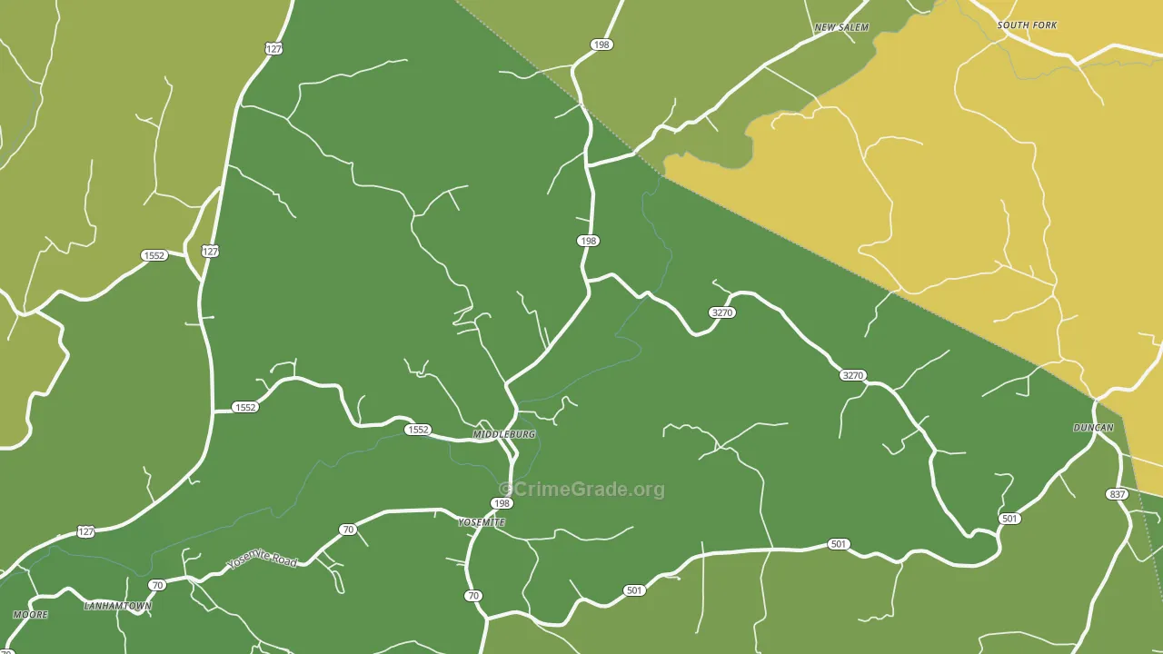 42541, KY Map of Vehicle Theft Rates