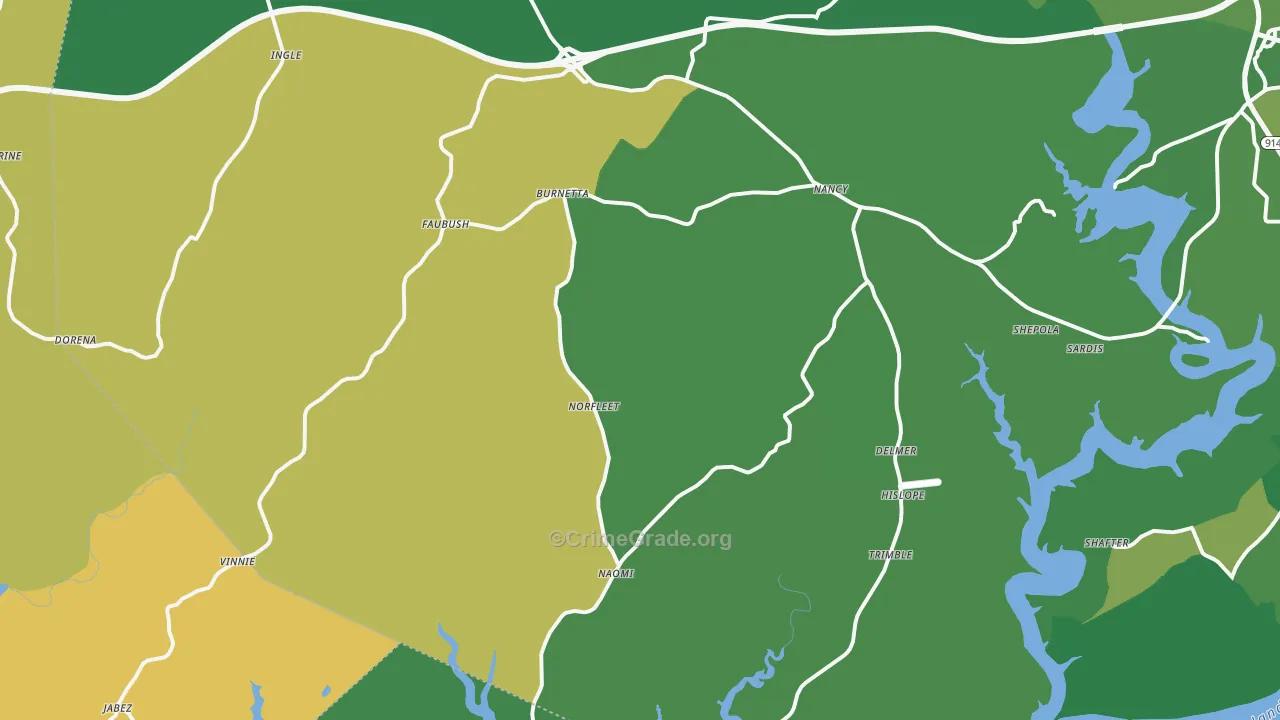 42544, KY Map of Vehicle Theft Rates
