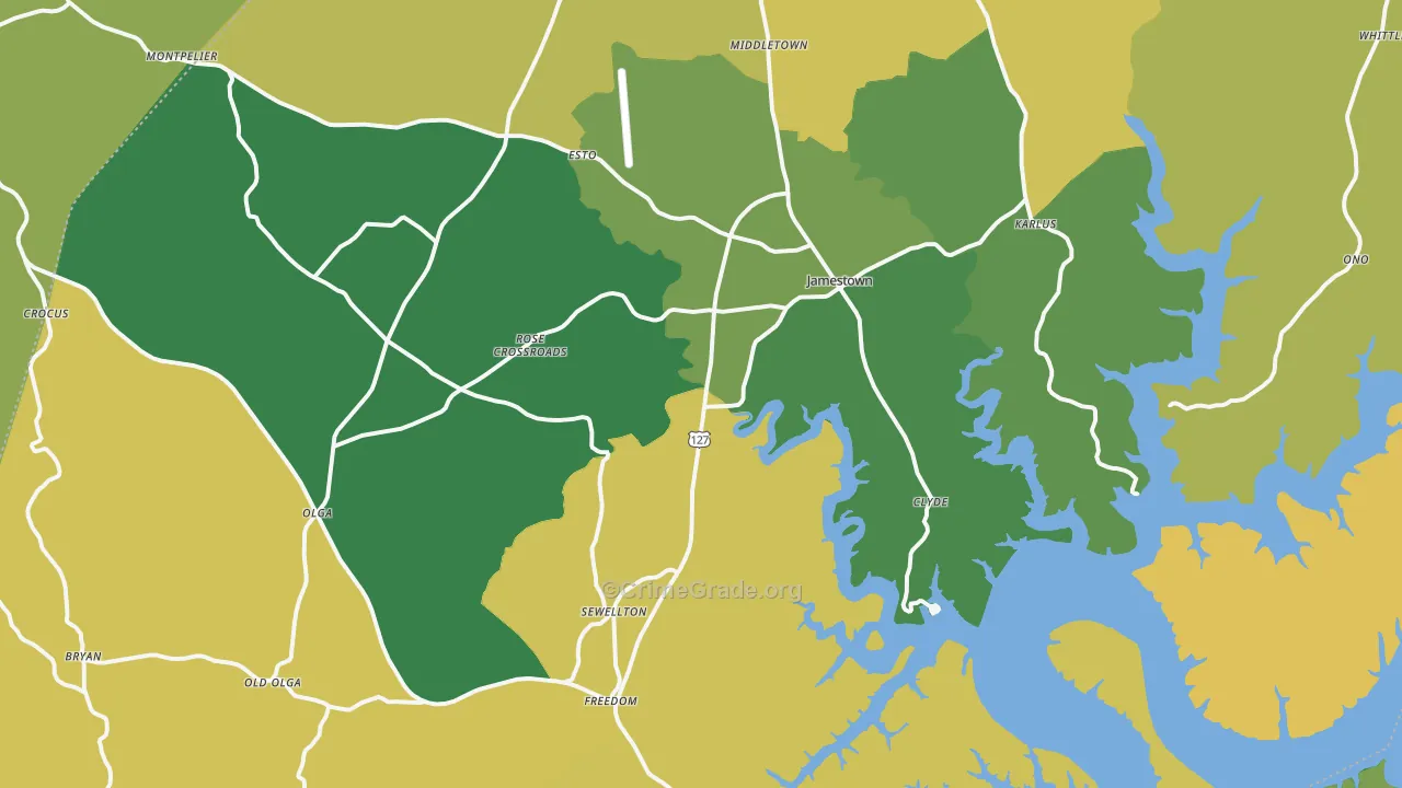 42629, KY Map of Vehicle Theft Rates