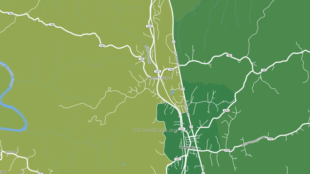 42631, KY Map of Vehicle Theft Rates