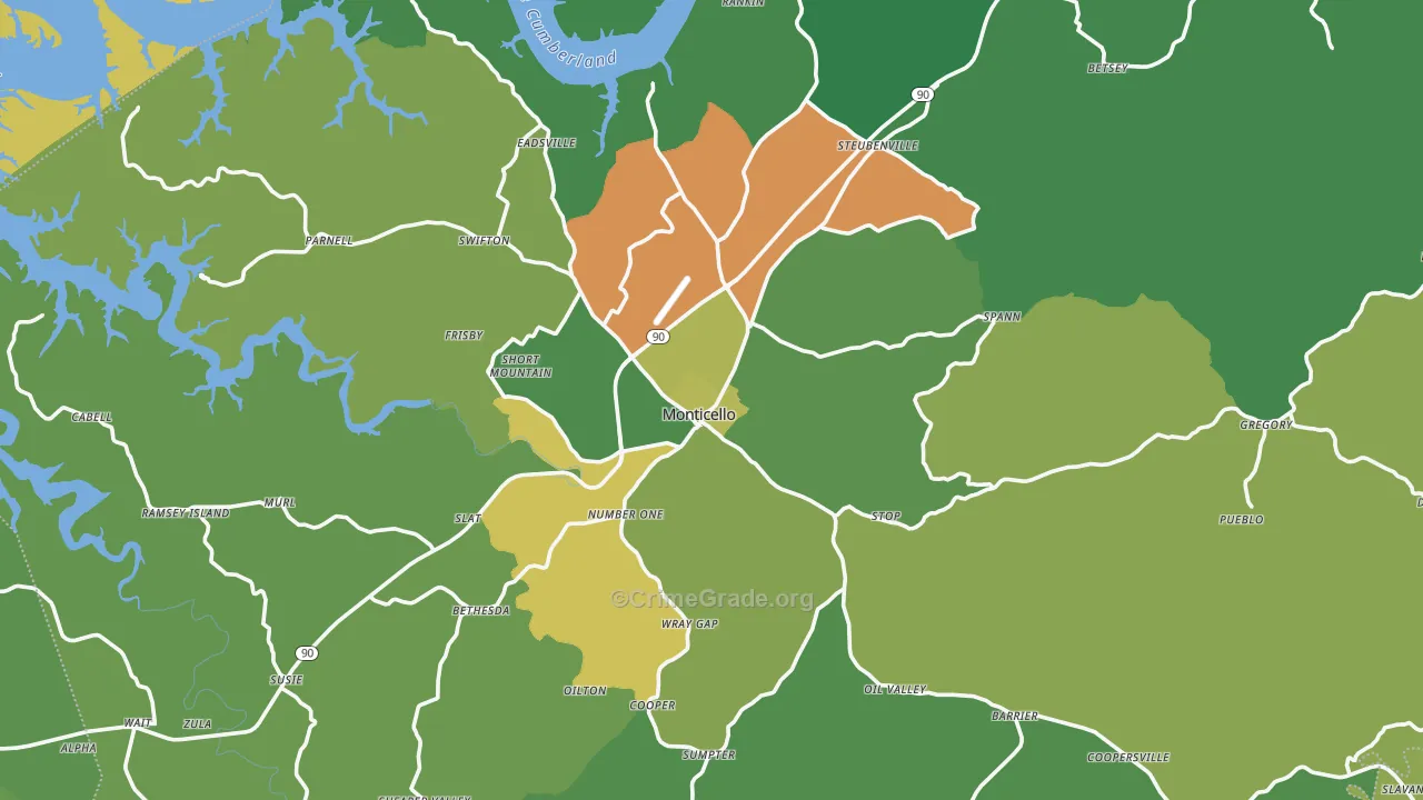 42633, KY Map of Vehicle Theft Rates