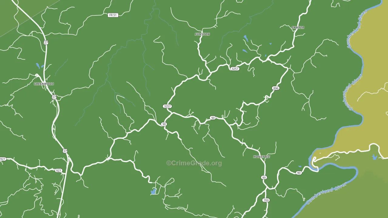 42634, KY Map of Vehicle Theft Rates