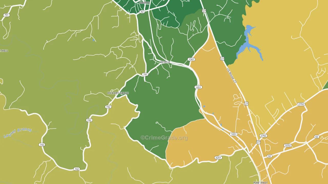 42638, KY Map of Vehicle Theft Rates