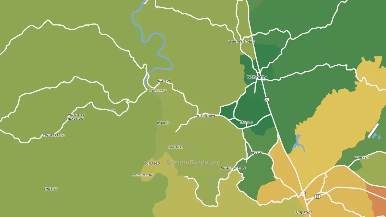 42647, KY Map of Vehicle Theft Rates