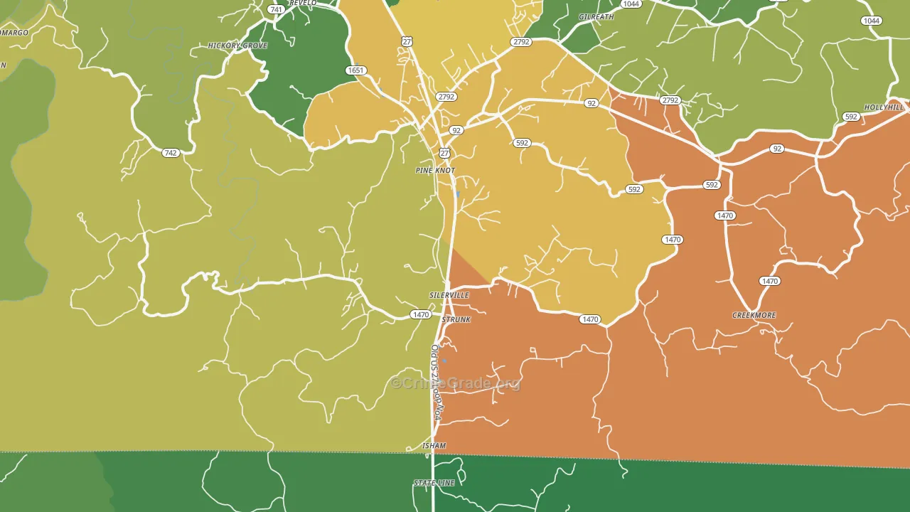 42649, KY Map of Vehicle Theft Rates