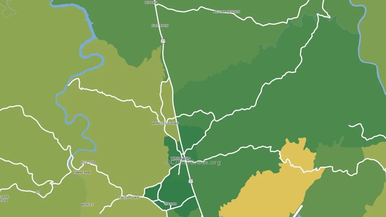 42653, KY Map of Vehicle Theft Rates
