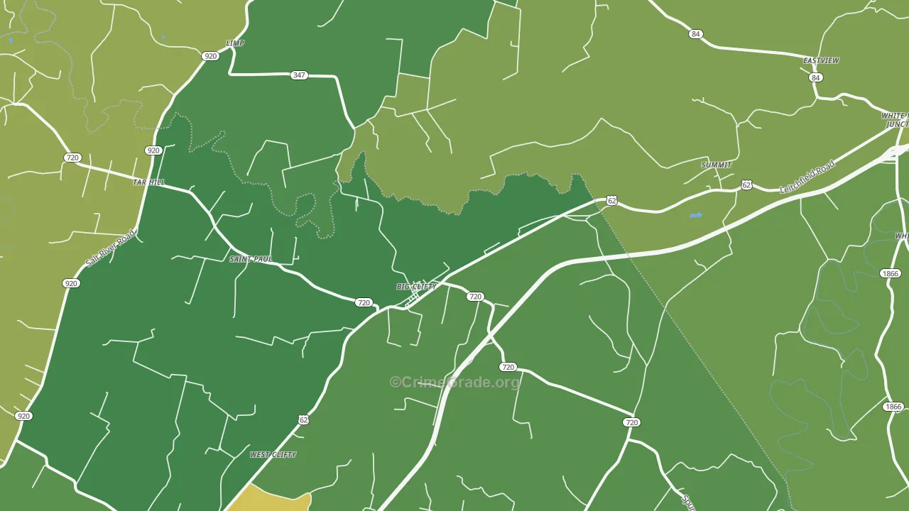 42712, KY Map of Vehicle Theft Rates