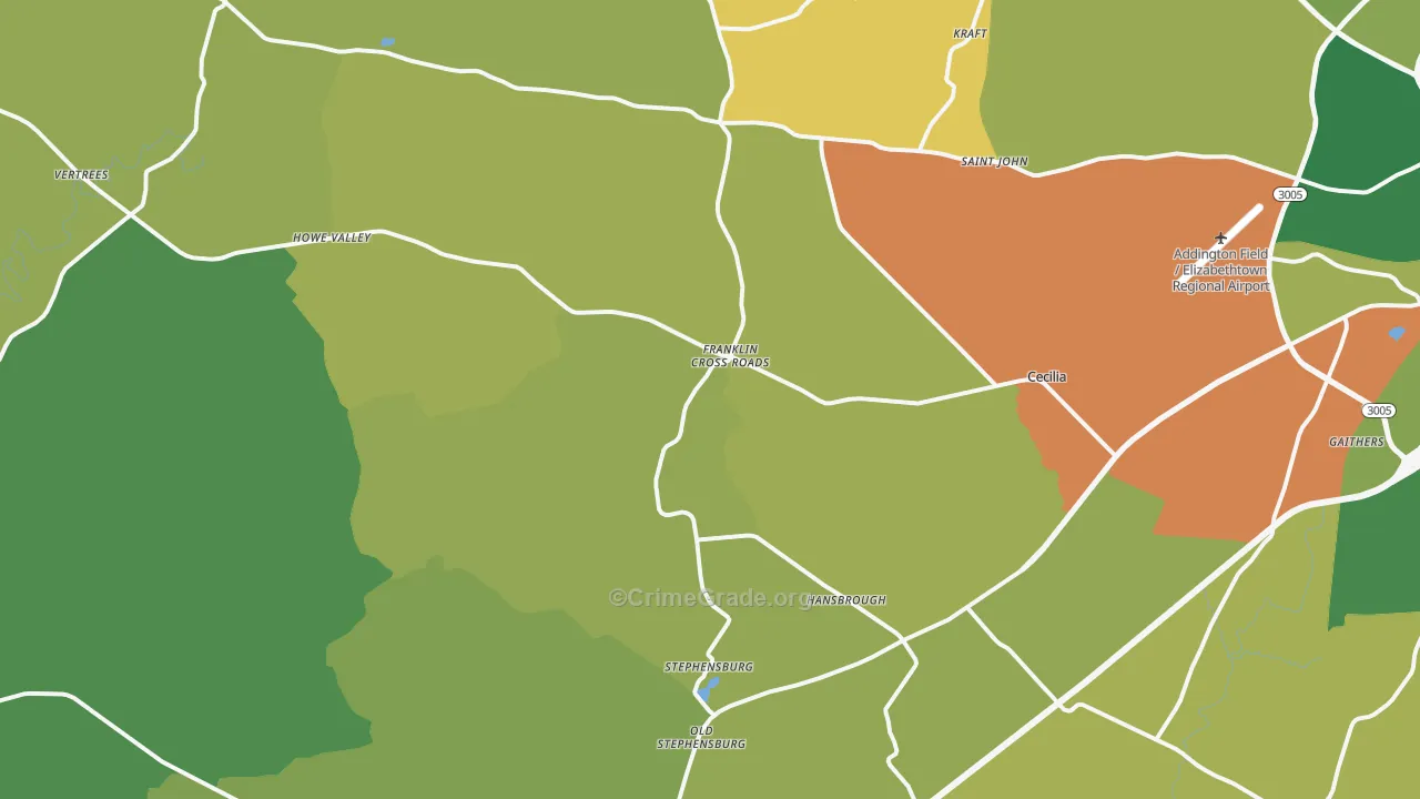 42724, KY Map of Vehicle Theft Rates