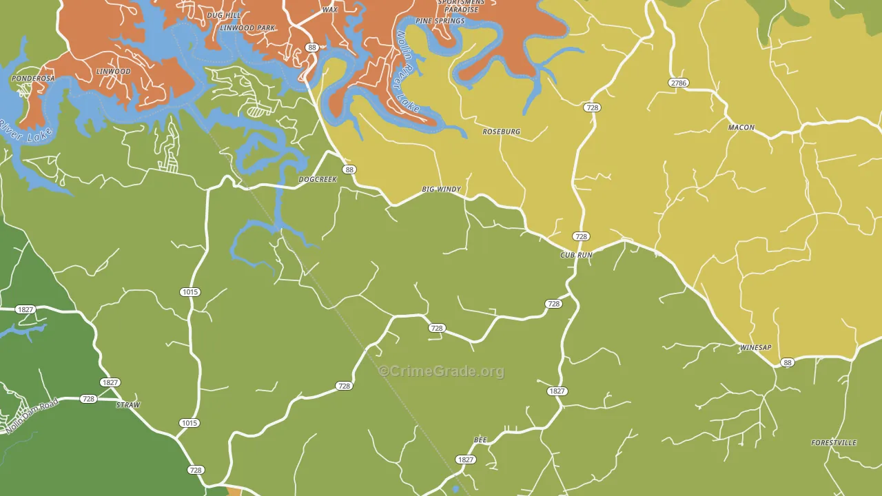 42729, KY Map of Vehicle Theft Rates