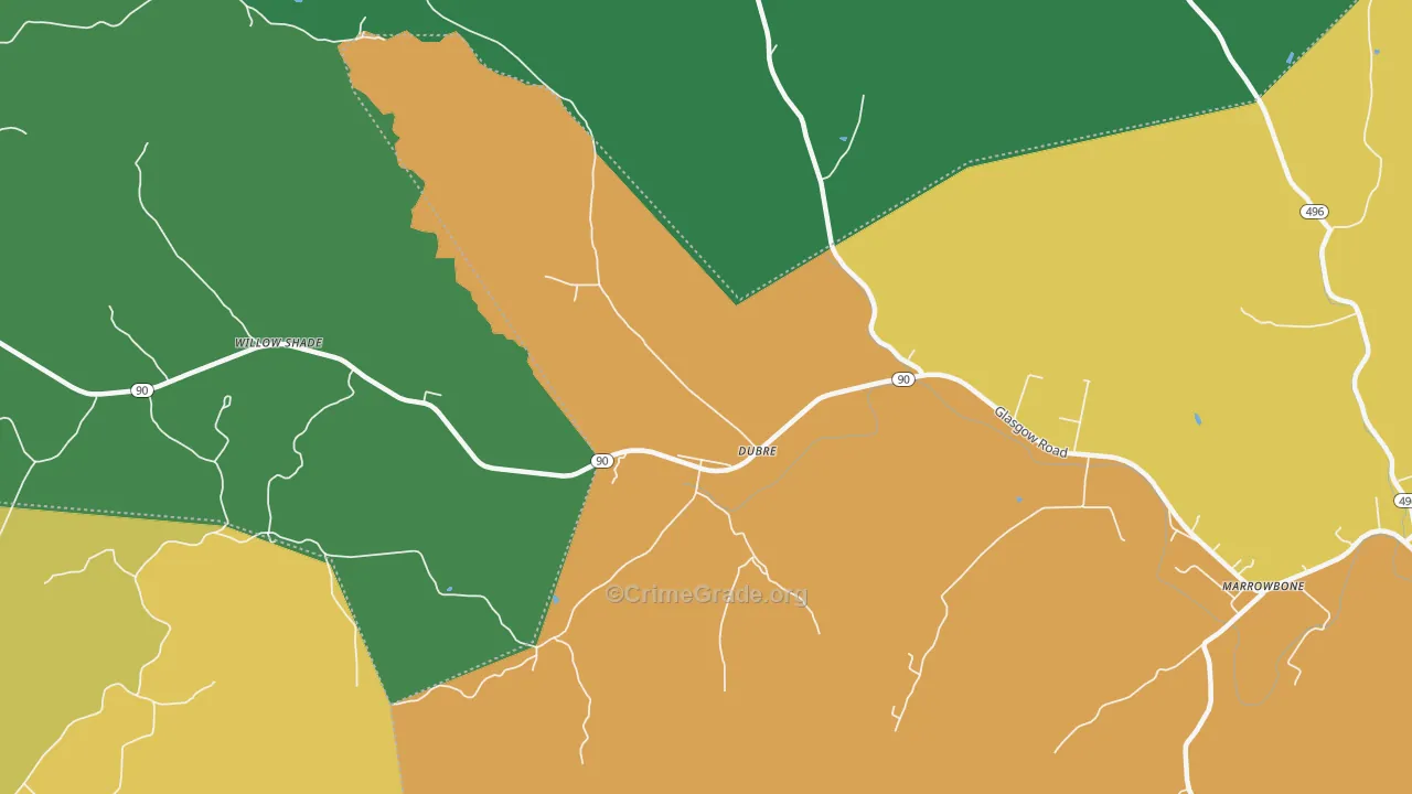 42731, KY Map of Vehicle Theft Rates