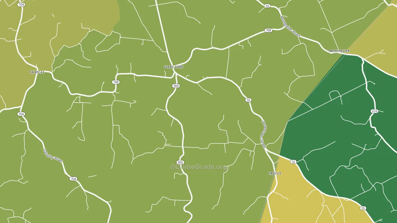 42741, KY Map of Vehicle Theft Rates
