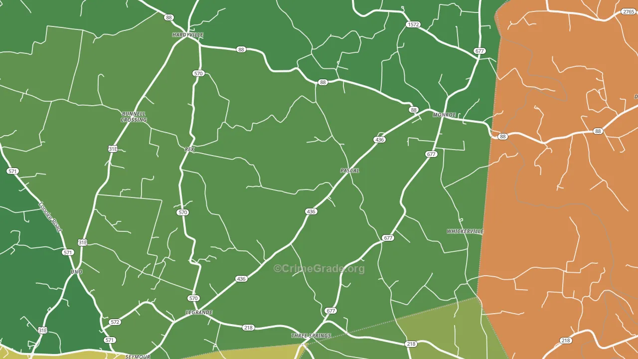 42746, KY Map of Vehicle Theft Rates