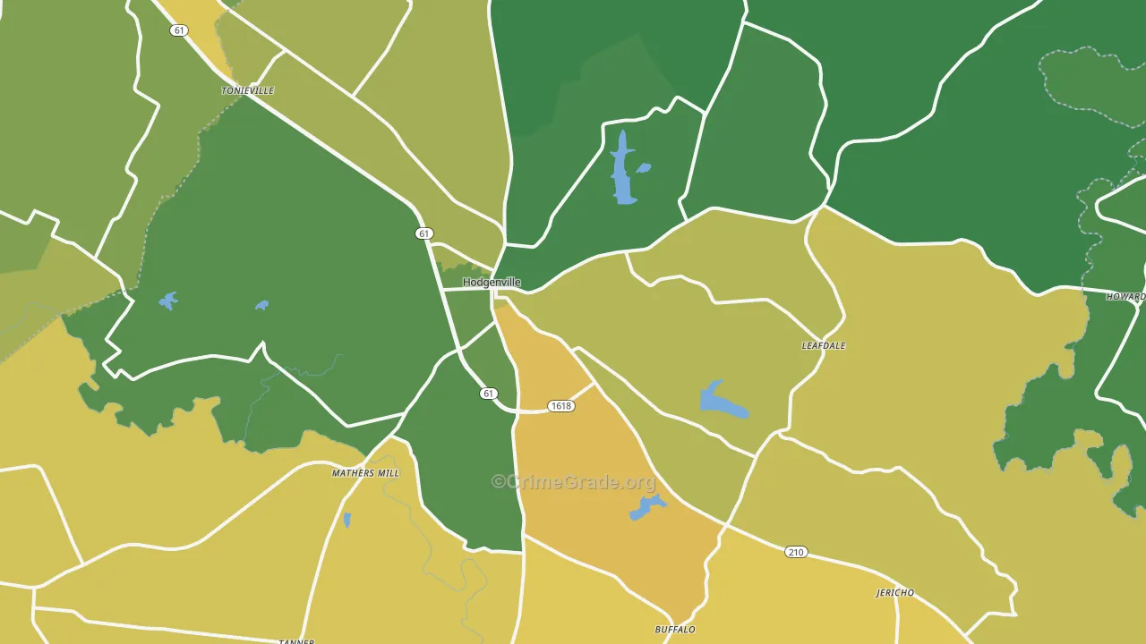 42748, KY Map of Vehicle Theft Rates