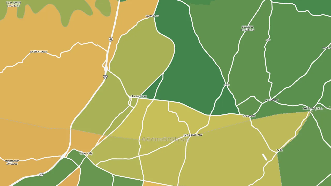 42749, KY Map of Vehicle Theft Rates