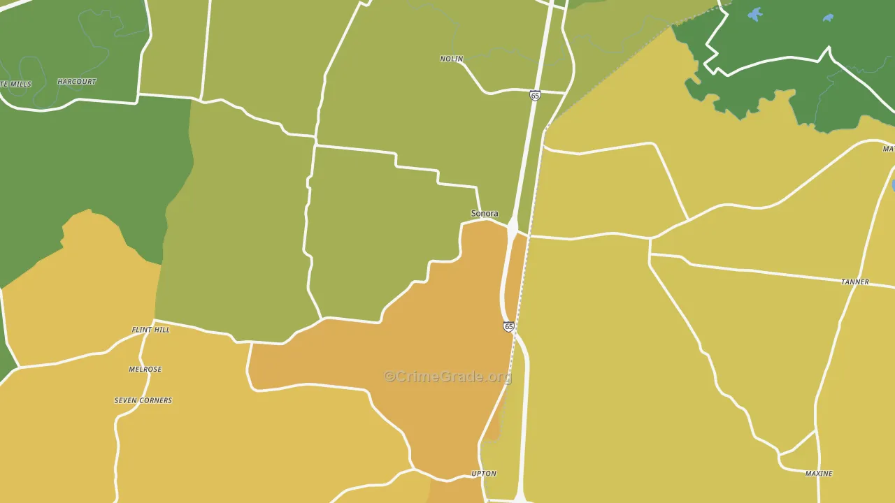 42776, KY Map of Vehicle Theft Rates