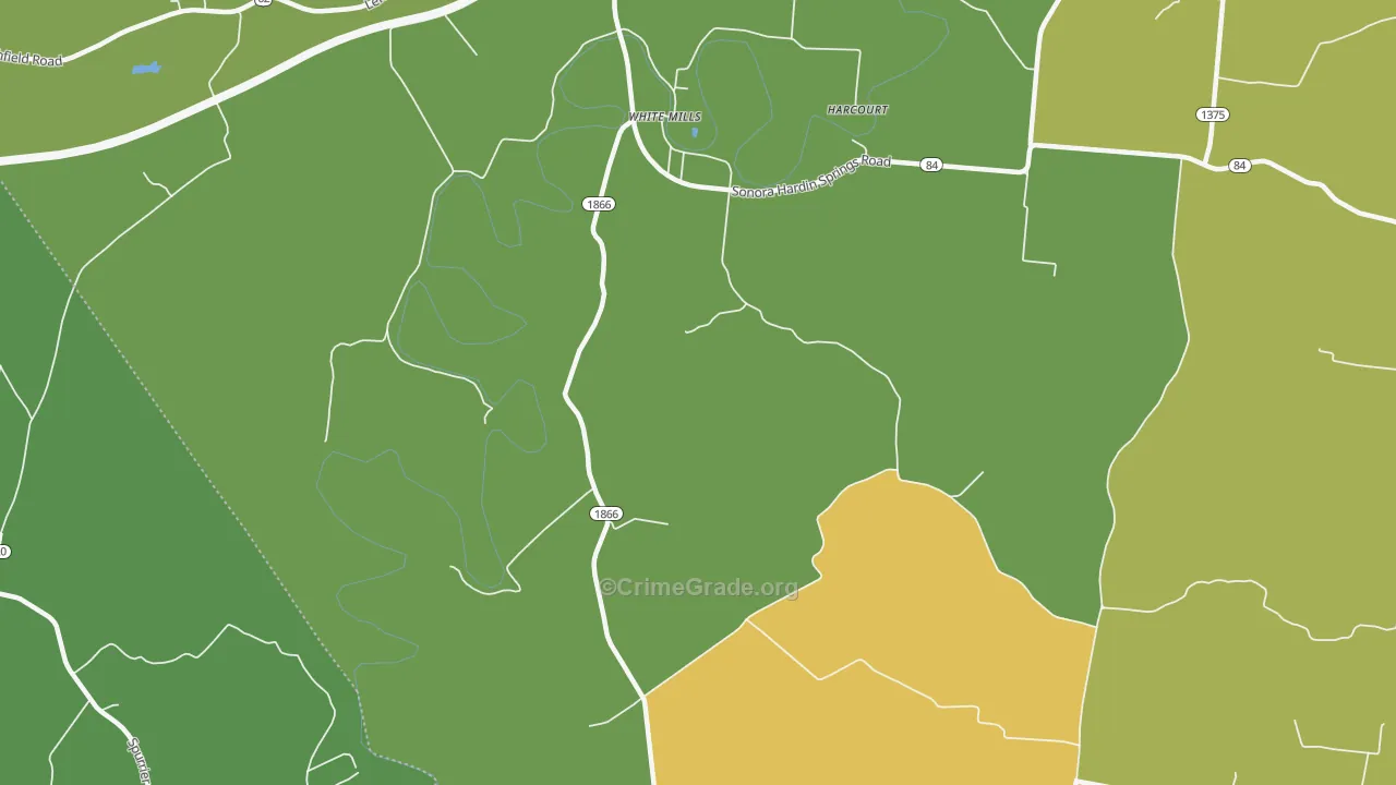 42788, KY Map of Vehicle Theft Rates