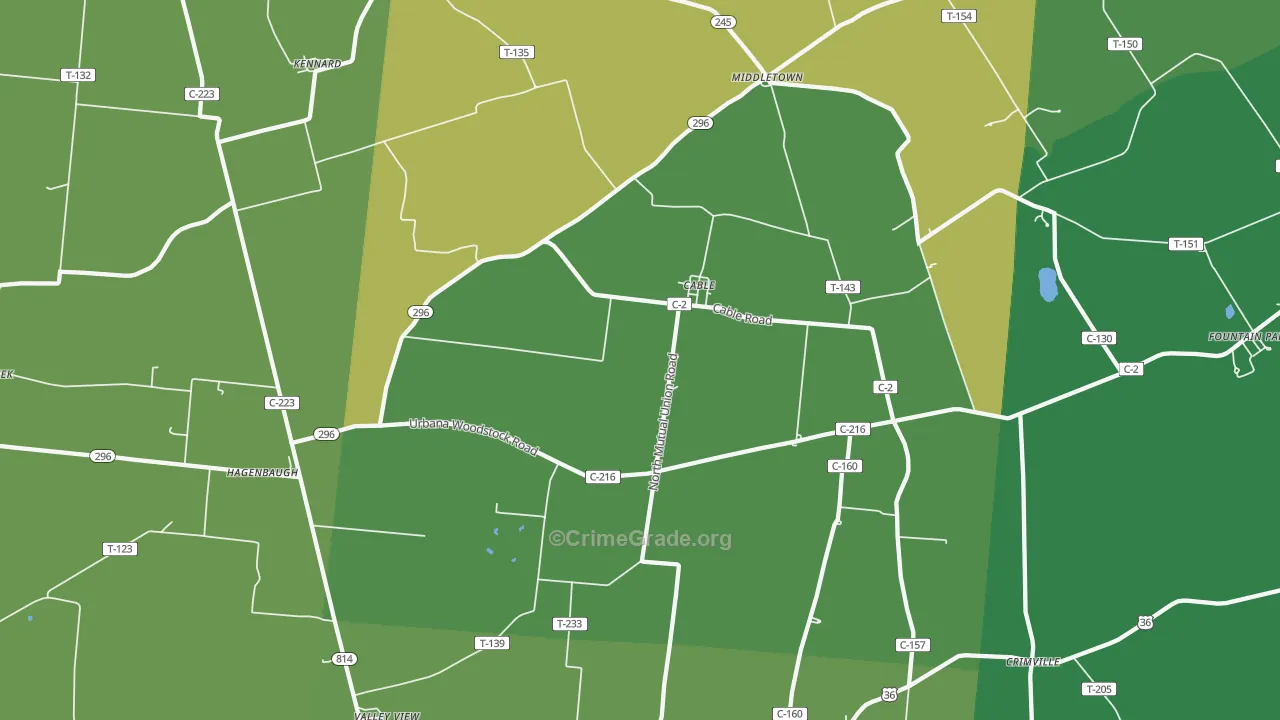43009, OH Map of Vehicle Theft Rates