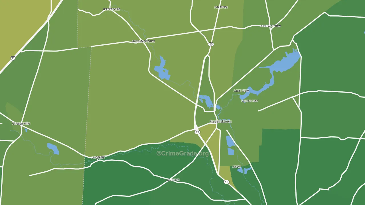 43019, OH Map of Vehicle Theft Rates