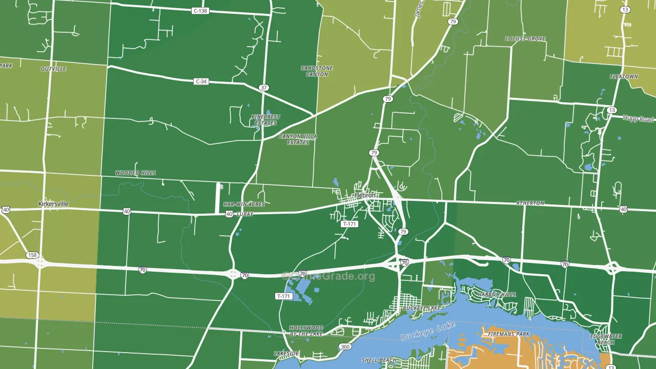 43025, OH Map of Vehicle Theft Rates