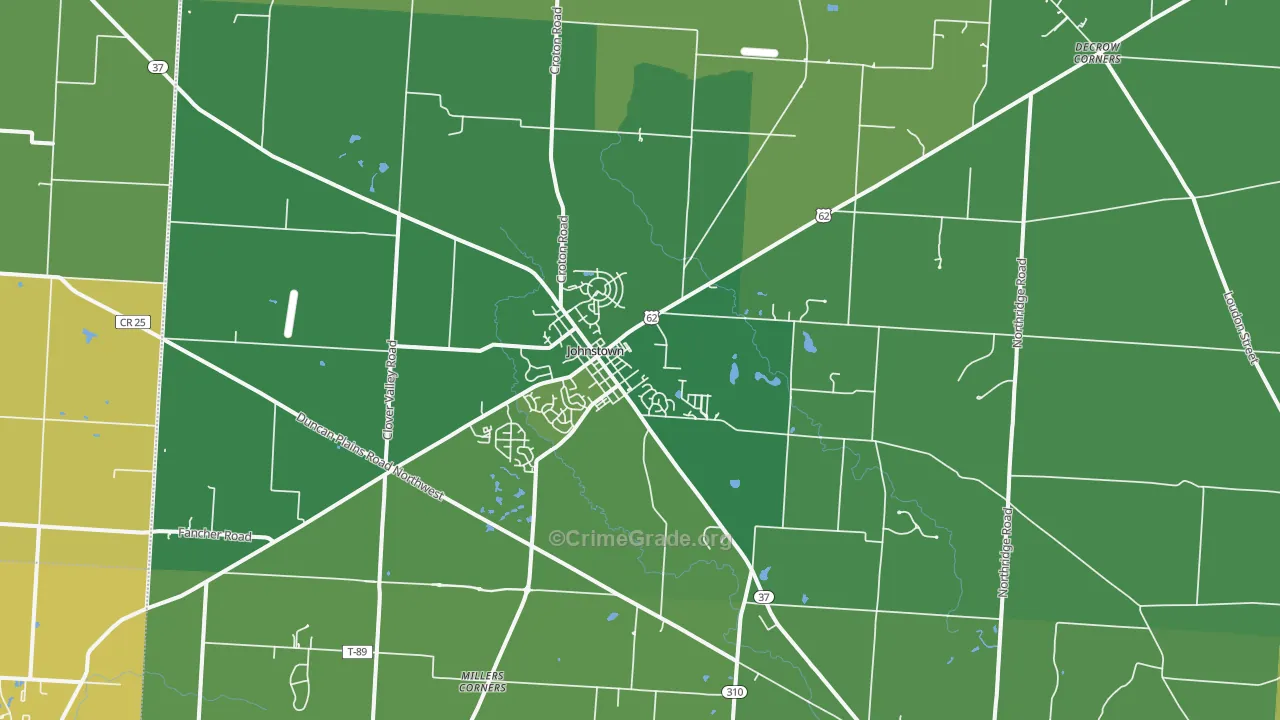 43031, OH Map of Vehicle Theft Rates