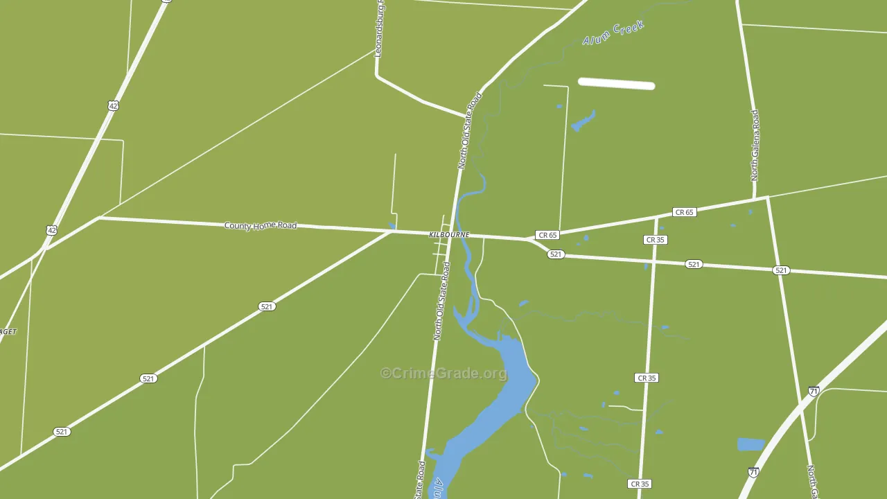 43032, OH Map of Vehicle Theft Rates