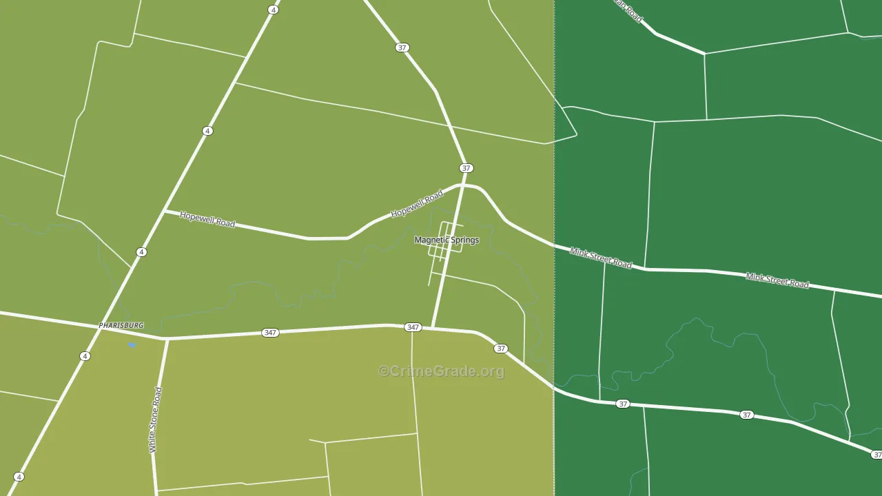43036, OH Map of Vehicle Theft Rates
