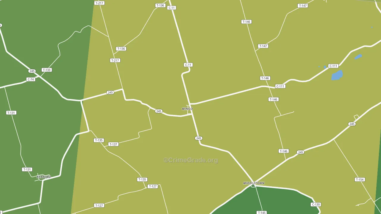 43047, OH Map of Vehicle Theft Rates