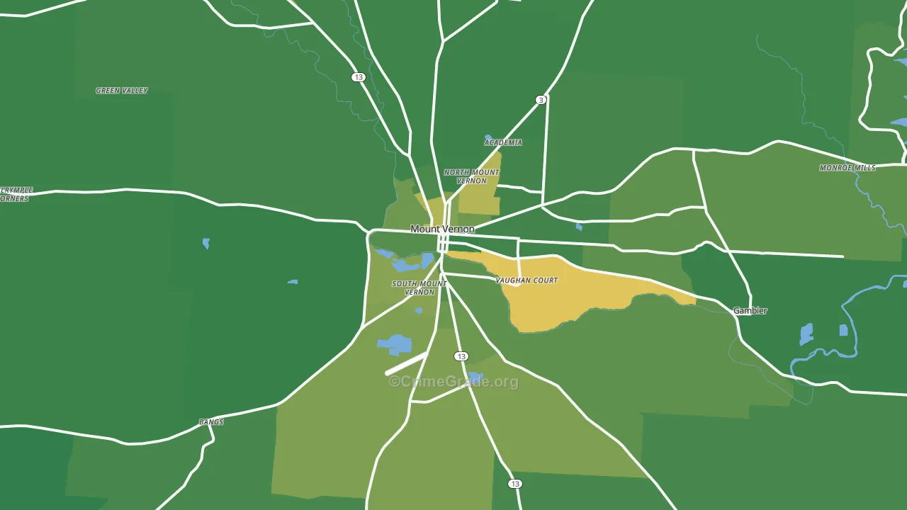 43050, OH Map of Vehicle Theft Rates