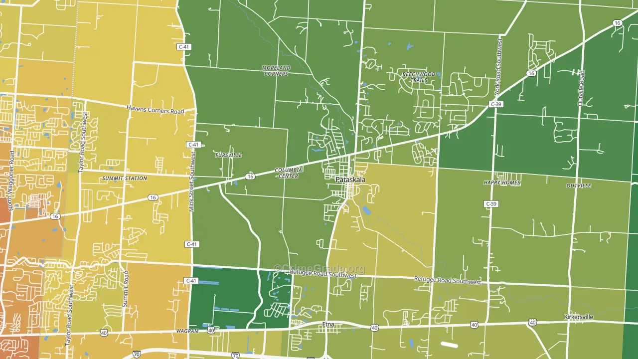43062, OH Map of Vehicle Theft Rates