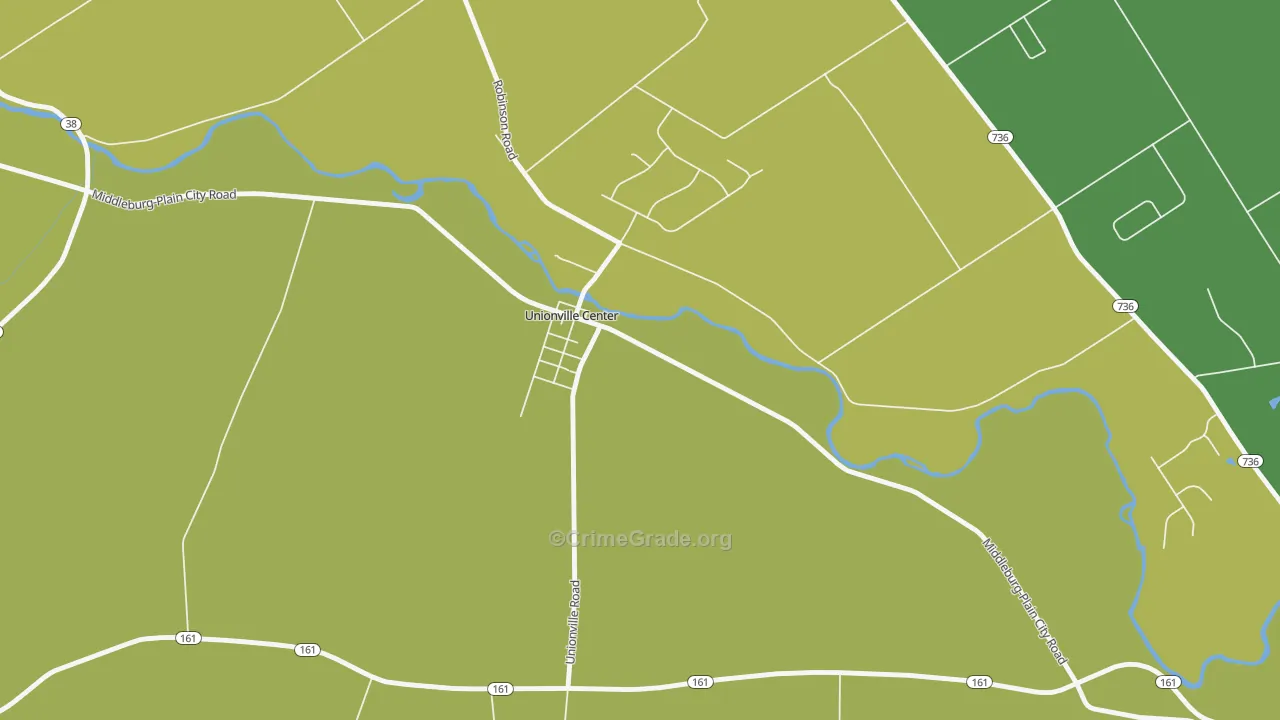 43077, OH Map of Vehicle Theft Rates