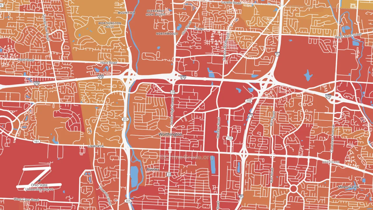 43085, OH Map of Vehicle Theft Rates