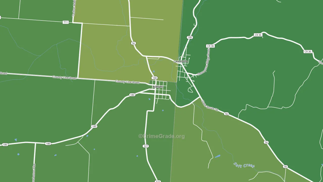 43101, OH Map of Vehicle Theft Rates