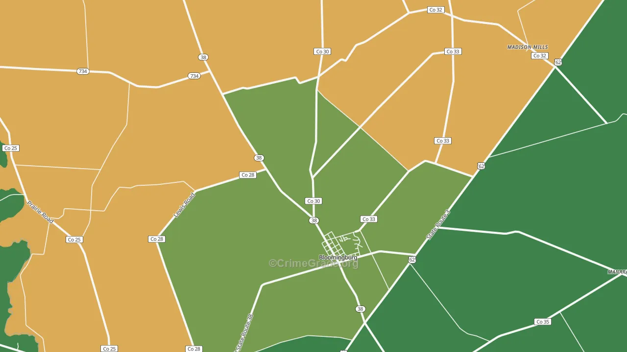 43106, OH Map of Vehicle Theft Rates