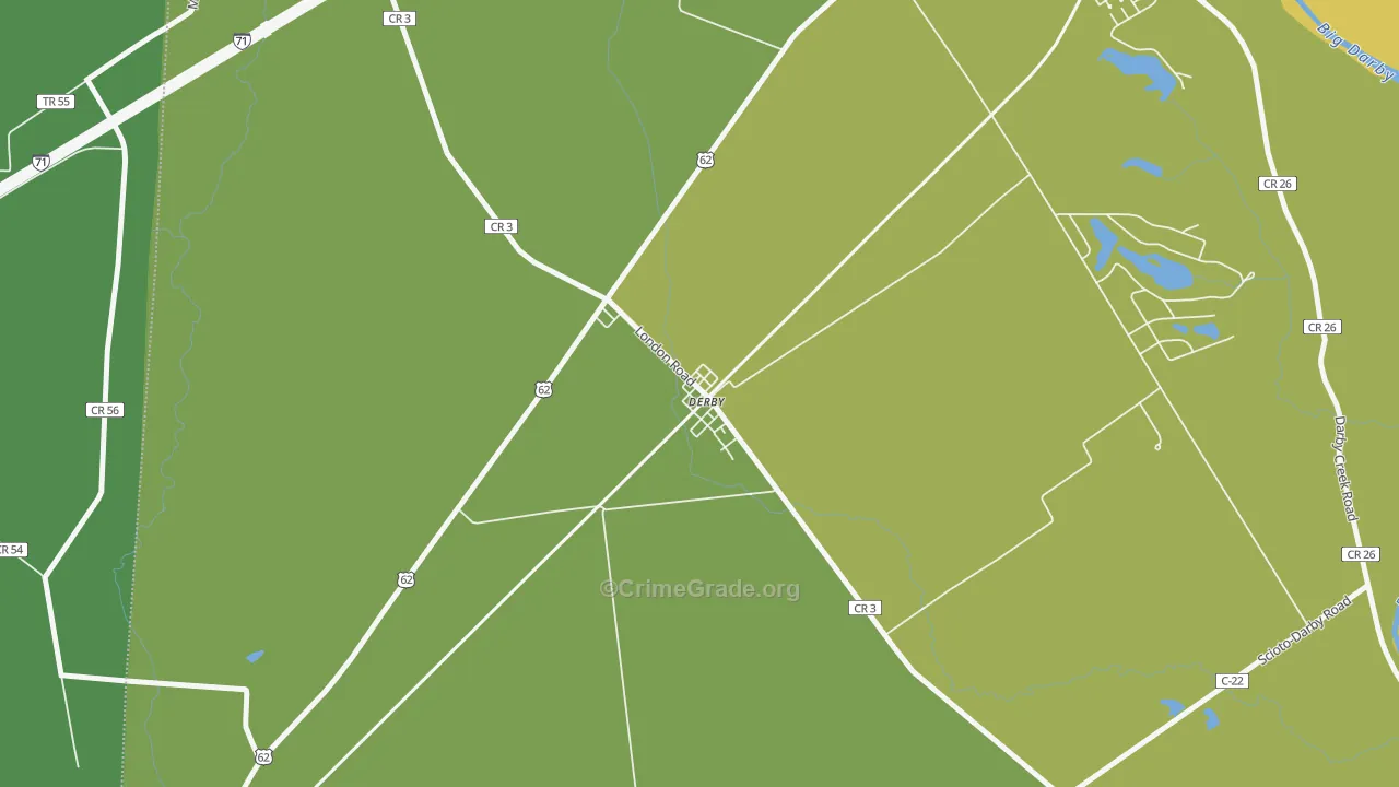 43117, OH Map of Vehicle Theft Rates