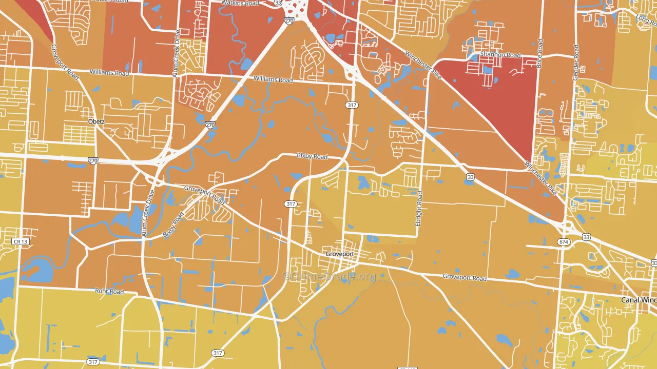 43125, OH Map of Vehicle Theft Rates