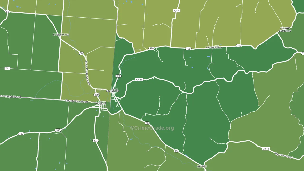 43135, OH Map of Vehicle Theft Rates