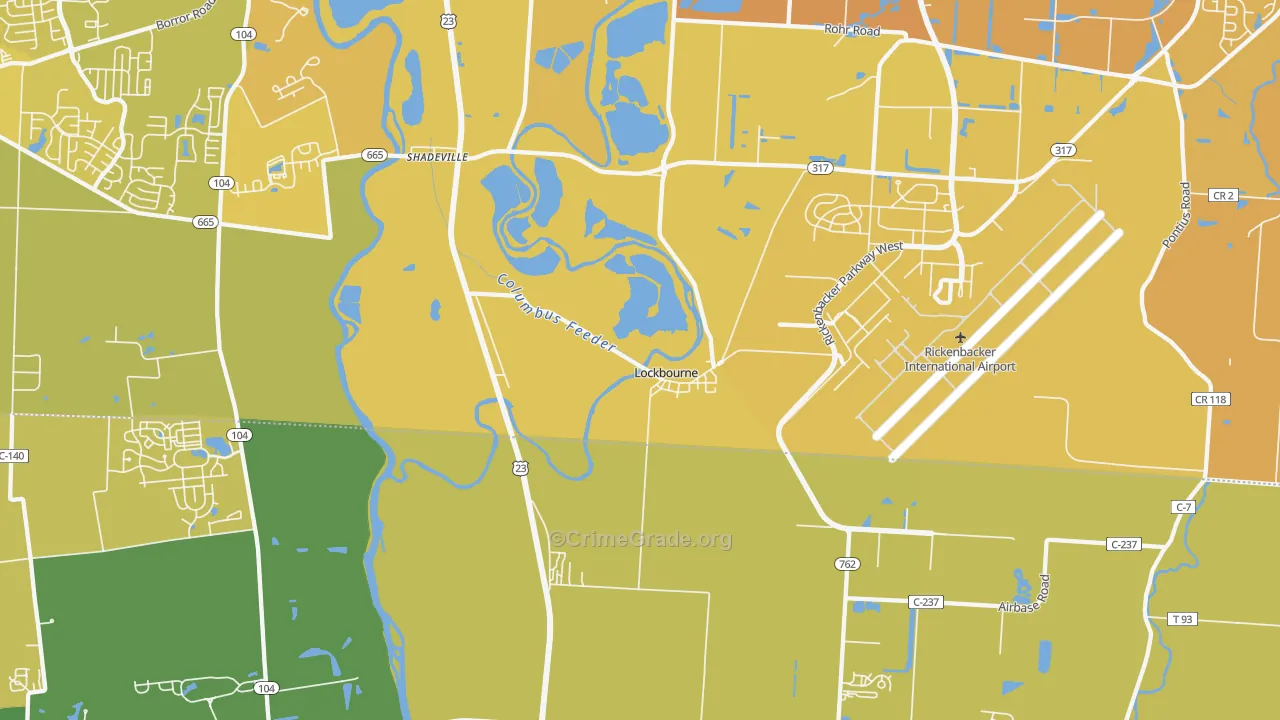 43137, OH Map of Vehicle Theft Rates