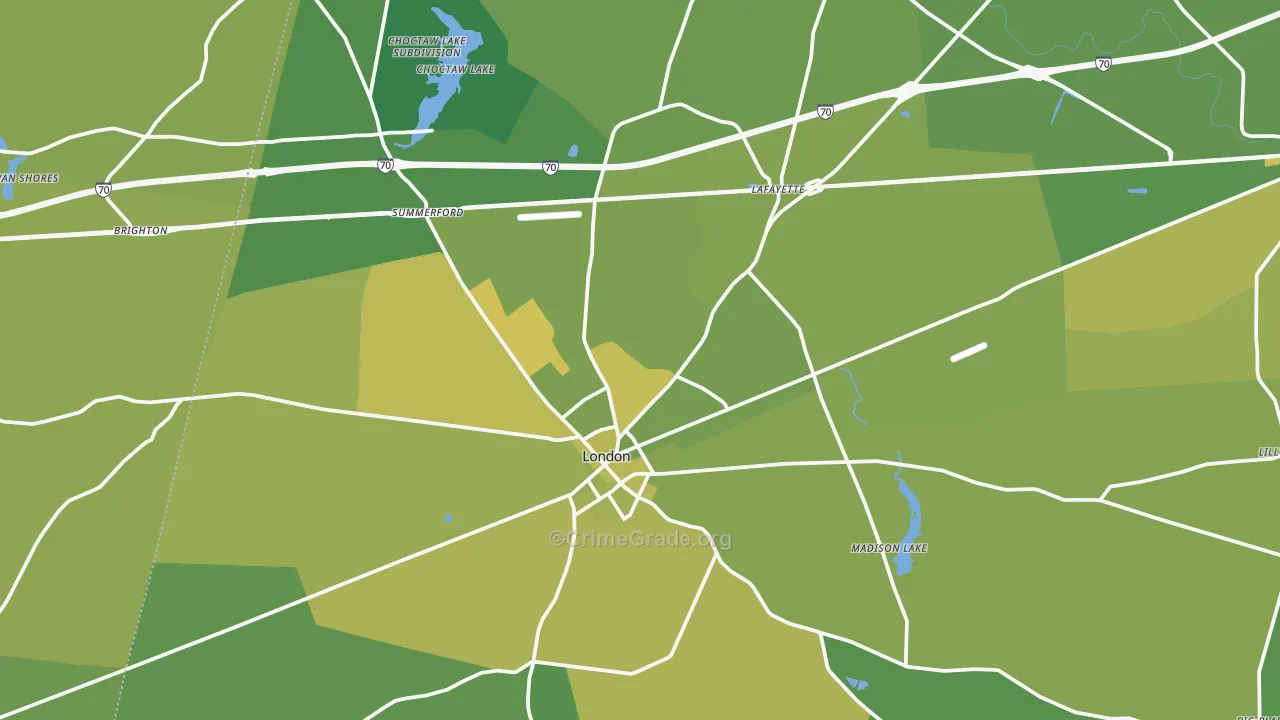 43140, OH Map of Vehicle Theft Rates