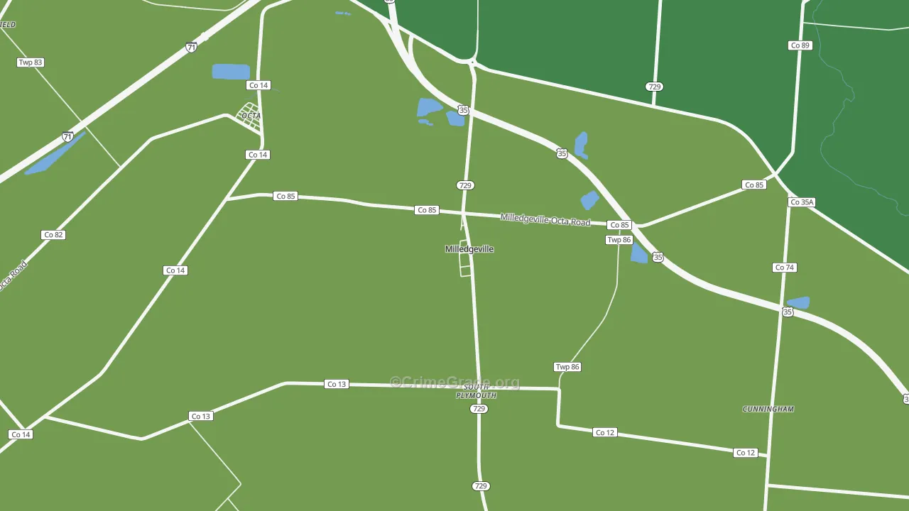 43142, OH Map of Vehicle Theft Rates
