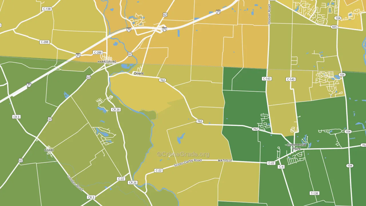 43146, OH Map of Vehicle Theft Rates
