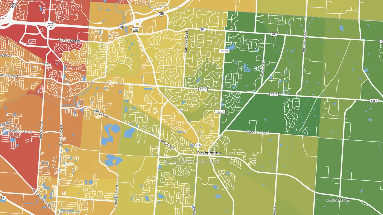 43147, OH Map of Vehicle Theft Rates