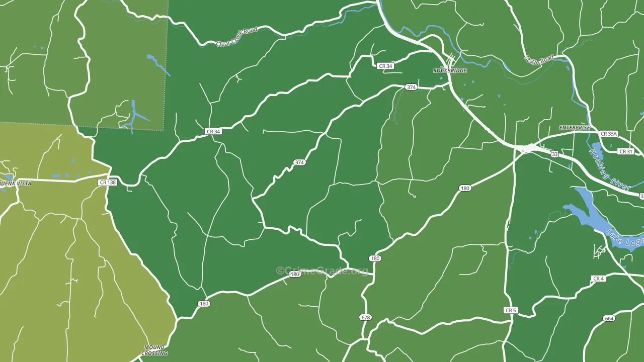 43149, OH Map of Vehicle Theft Rates