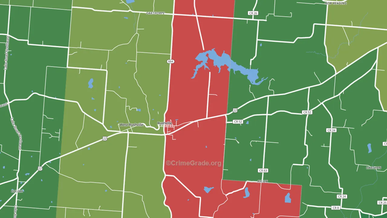 43150, OH Map of Vehicle Theft Rates