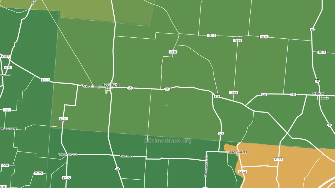 43153, OH Map of Vehicle Theft Rates