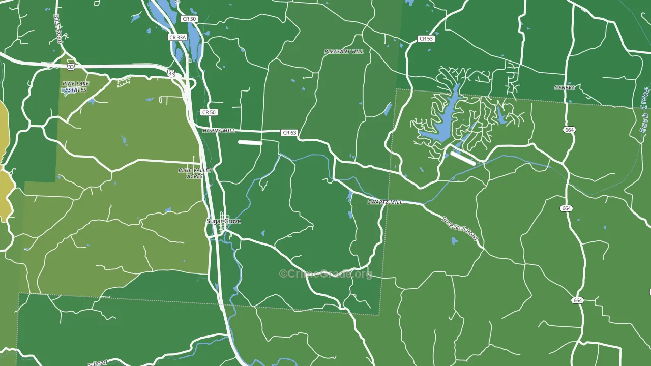 43155, OH Map of Vehicle Theft Rates