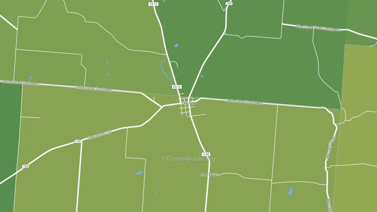 43156, OH Map of Vehicle Theft Rates