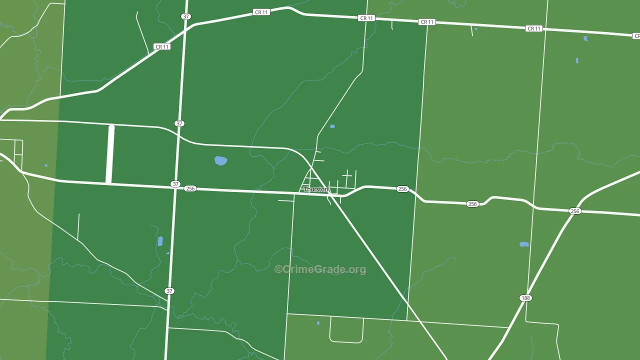 43157, OH Map of Vehicle Theft Rates